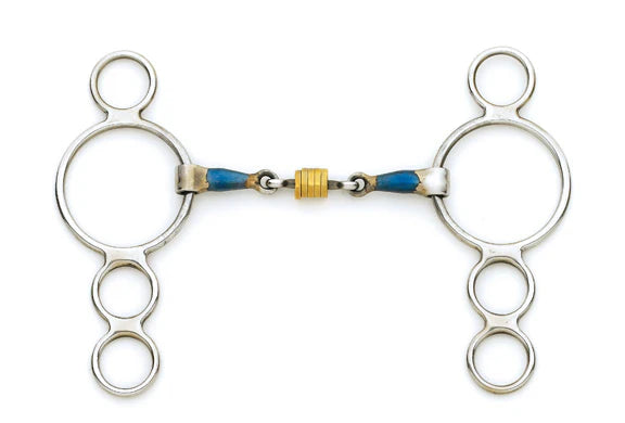 CENTAUR BLUE STEEL 3 RING WITH BRASS ROLLERS