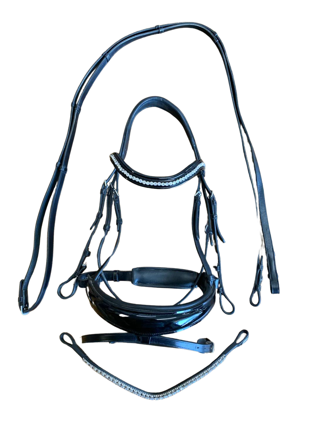PRE-LOVED SOLO SATIN X DRESSAGE SNAFFLE BRIDLE