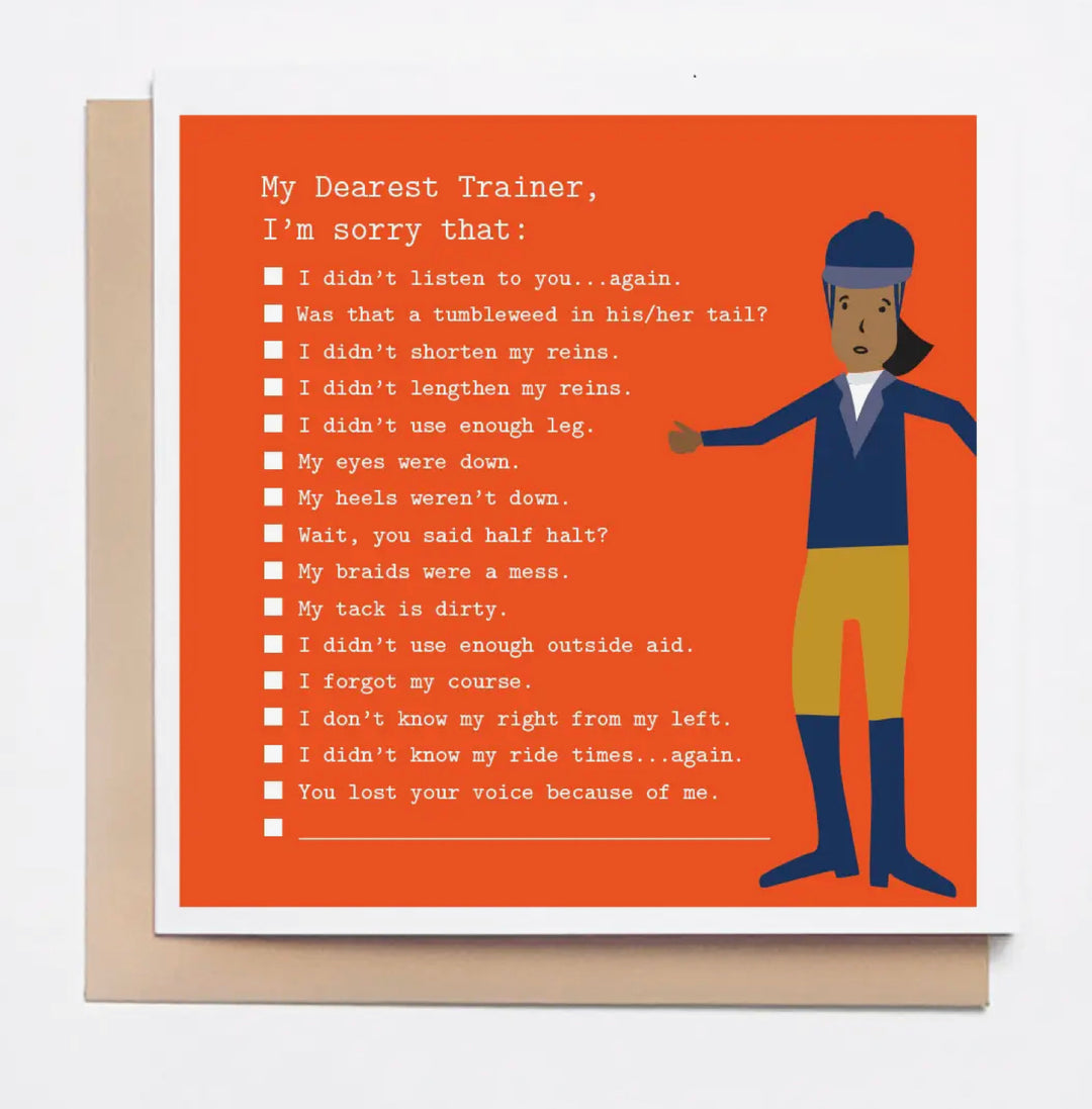 TRAINER APOLOGY CARD