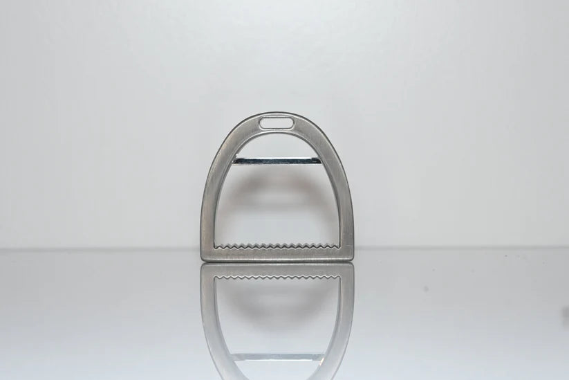 BRUSHED SILVER STIRRUP BUCKLE