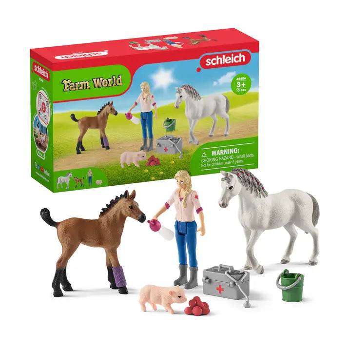 SCHLEICH VET MARE AND FOAL SET