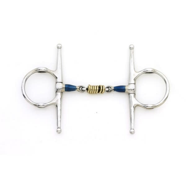 CENTAUR BLUE STEEL FULL CHEEK BRASS ROLLER GAG