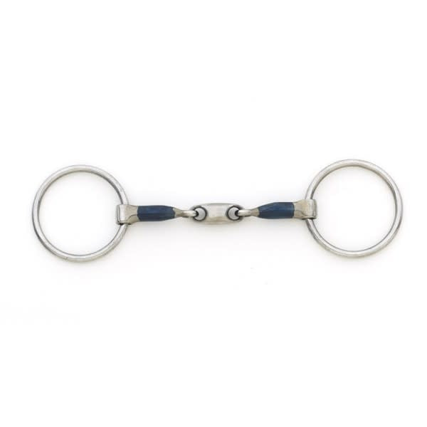 CENTAUR BLUE STEEL OVAL PEANUT MOUTH LOOSE RING