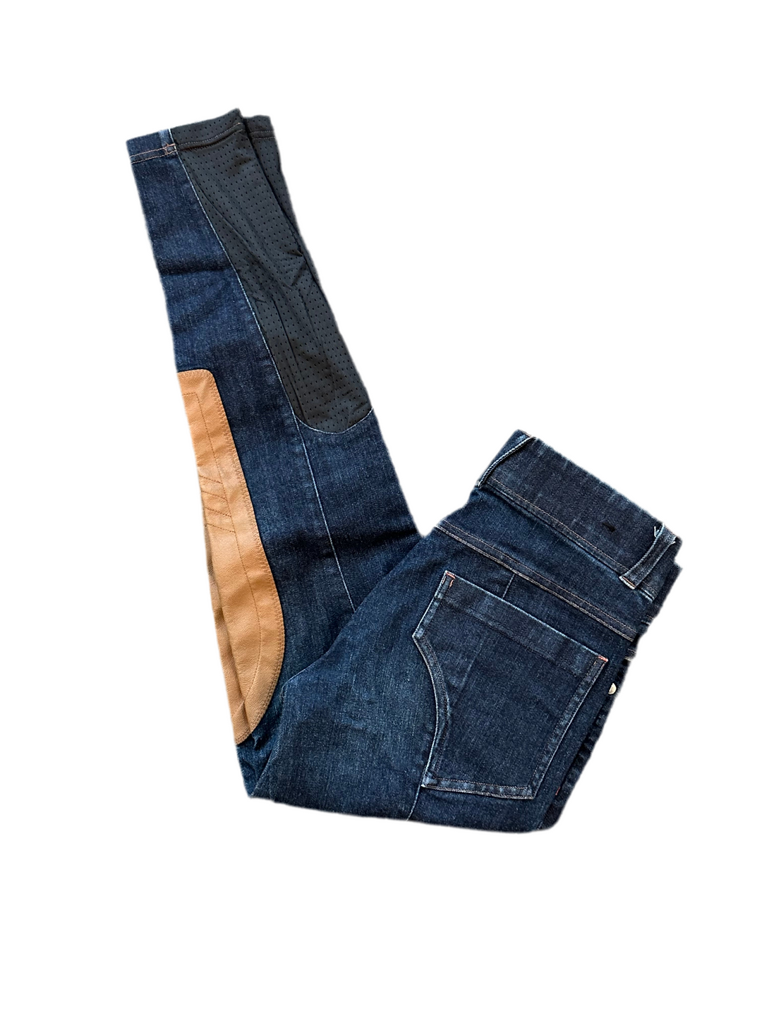 PRE-LOVED KERRITS STRETCH DENIM KNEE PATCH RIDING BREECHES