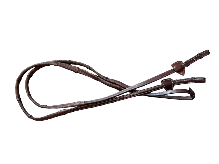 PRE-LOVED DY'ON FANCY STITCH RUBBER REINS WITH STOPS