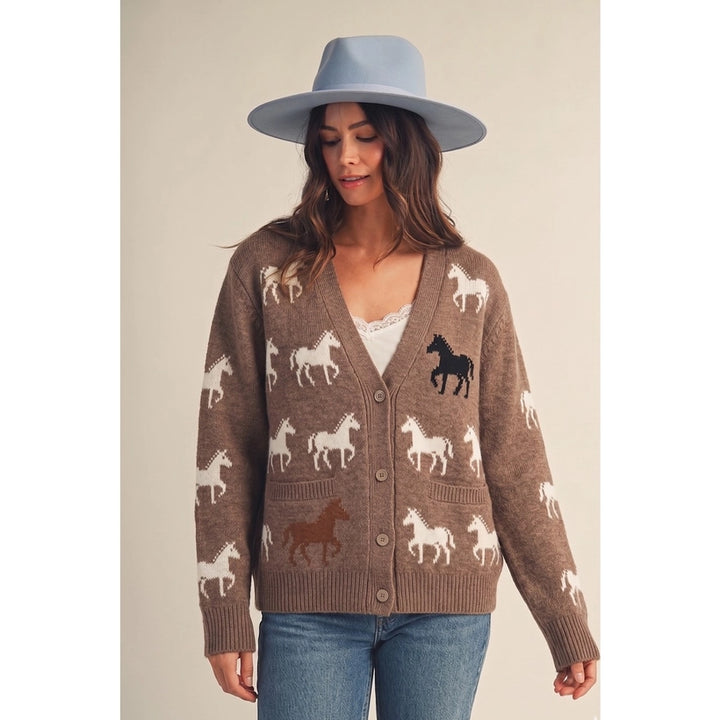 IVE Western Spirit Horse Knit Cardigan