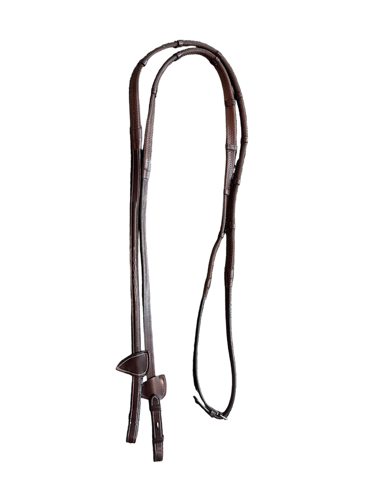 PRE-LOVED DY'ON FANCY STITCH RUBBER REINS WITH STOPS