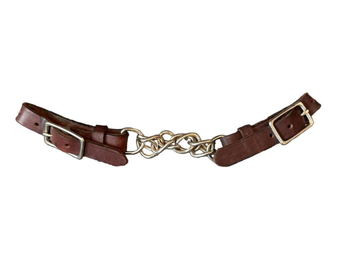 PRE-LOVED CURB CHAIN BROWN LEATHER ENDS