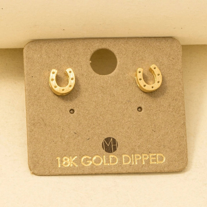 Anarchy Street Gold Dipped Mini Horseshoe Post Stud Earrings
