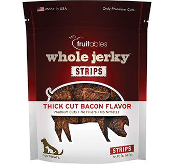 Wildly Natural Whole Jerky Dog Treats- Thick Cut Bacon 5oz