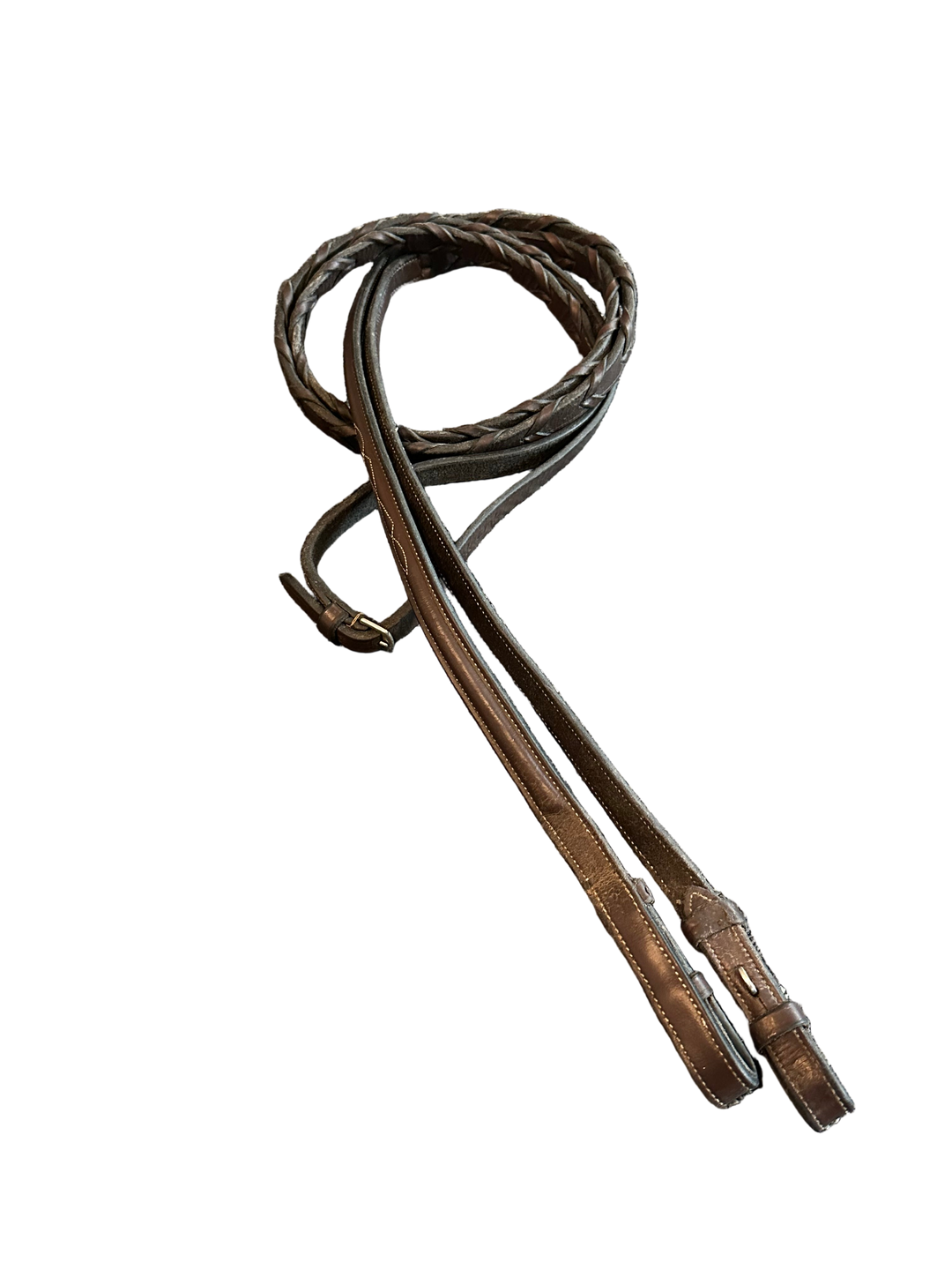 PRE-LOVED BLACK OAK FANCY STITCH RAISED LACED REINS