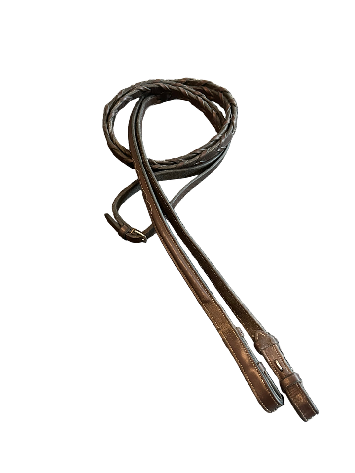 PRE-LOVED BLACK OAK FANCY STITCH RAISED LACED REINS