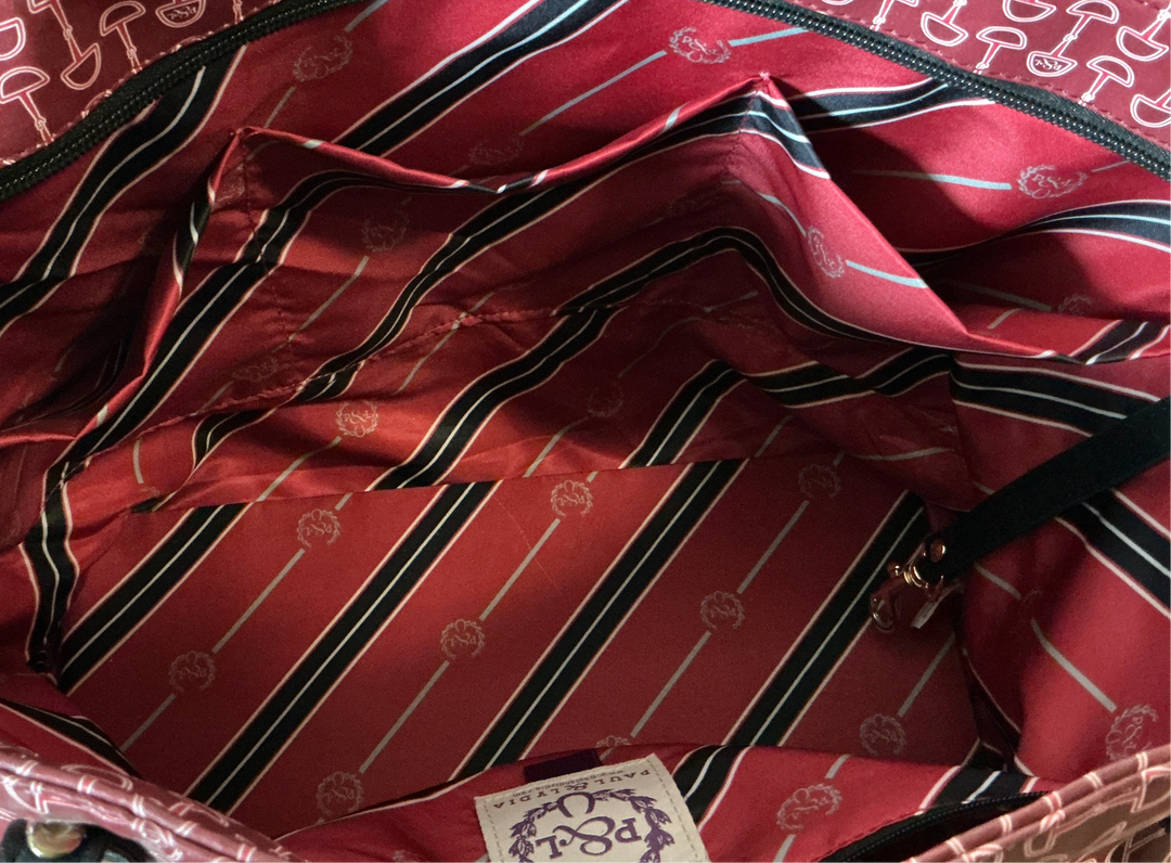 PRE-LOVED PAUL&LYDIA BURGUNDY BITS TOTE BAG