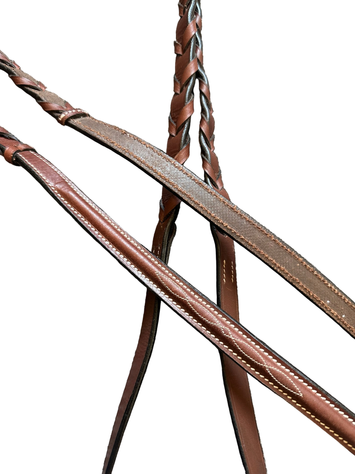 PRE-LOVED LACED RAISED FANCY STITCH REINS - COB SIZE