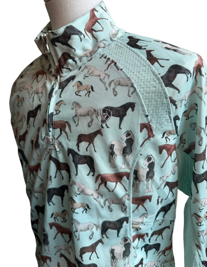 PRE-LOVED KIDS ARIAT SUNSTOPPER 1/4 ZIP BASELAYER