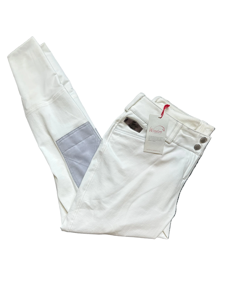 PRE-LOVED WINSTON FAUX LEATHER KNEE PATCH BREECHES