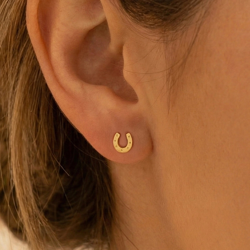 Anarchy Street Gold Dipped Mini Horseshoe Post Stud Earrings