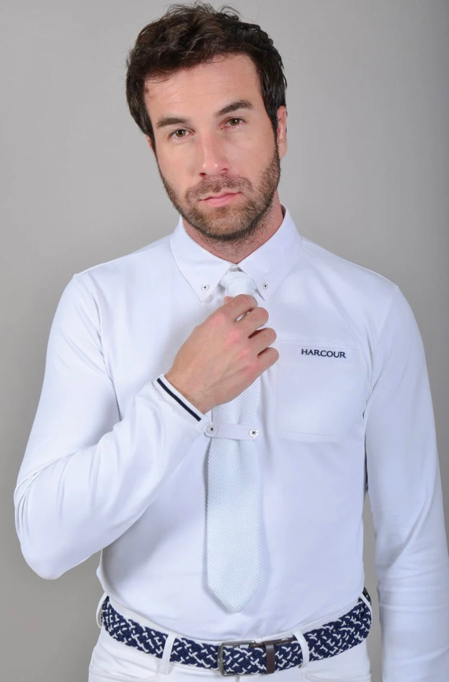 HARCOUR PIANO MENS LONG SLEEVE POLO