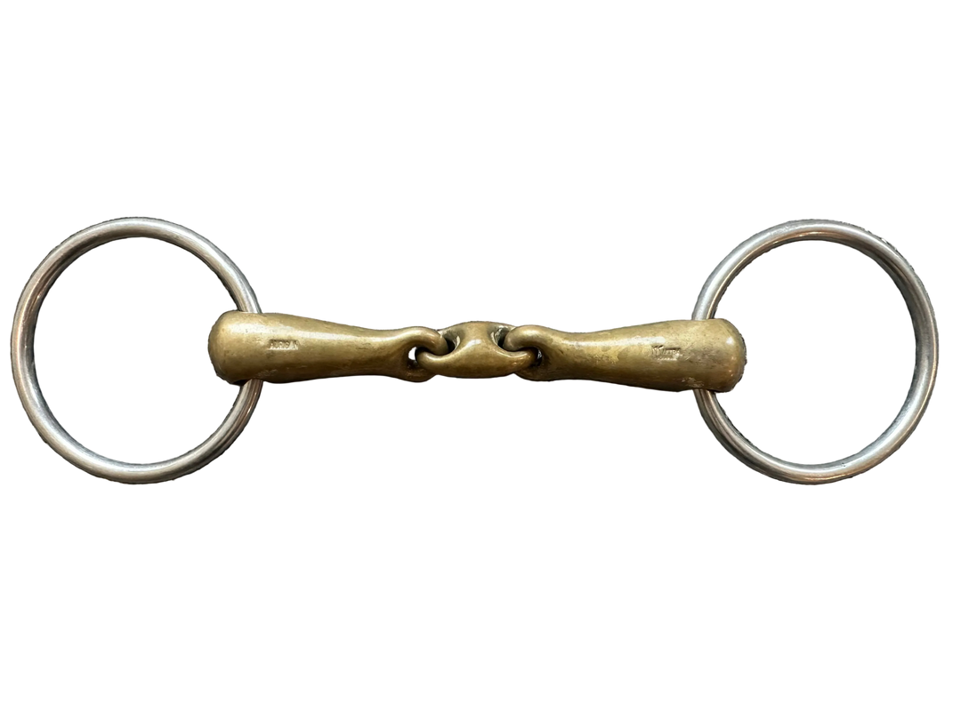 PRE-LOVED HERM SPRENGER KK ULTRA LOOSE RING DOUBLE JOINTED AURIGAN SNAFFLE BIT - 5.25”