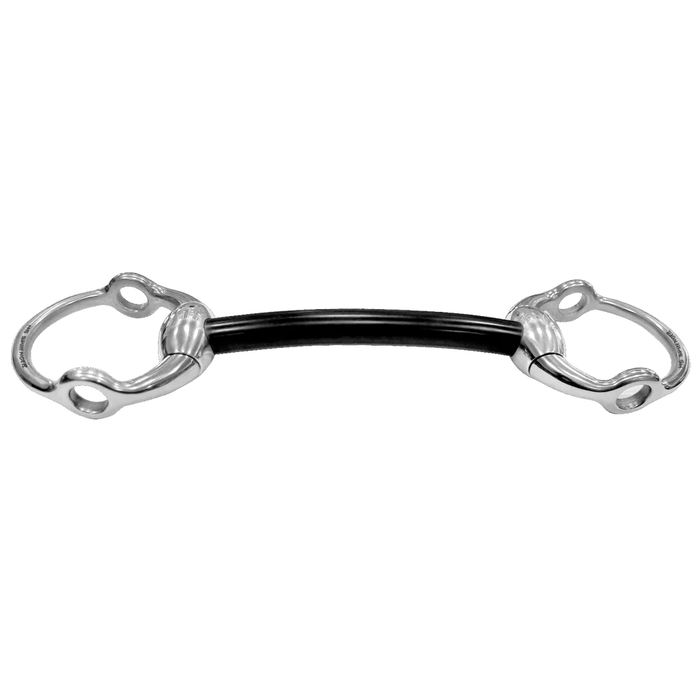 Herm Sprenger Eggbutt Mullen Mouth Gag Bit - Hard Carbon with Stainless Steel Cheek Pieces
