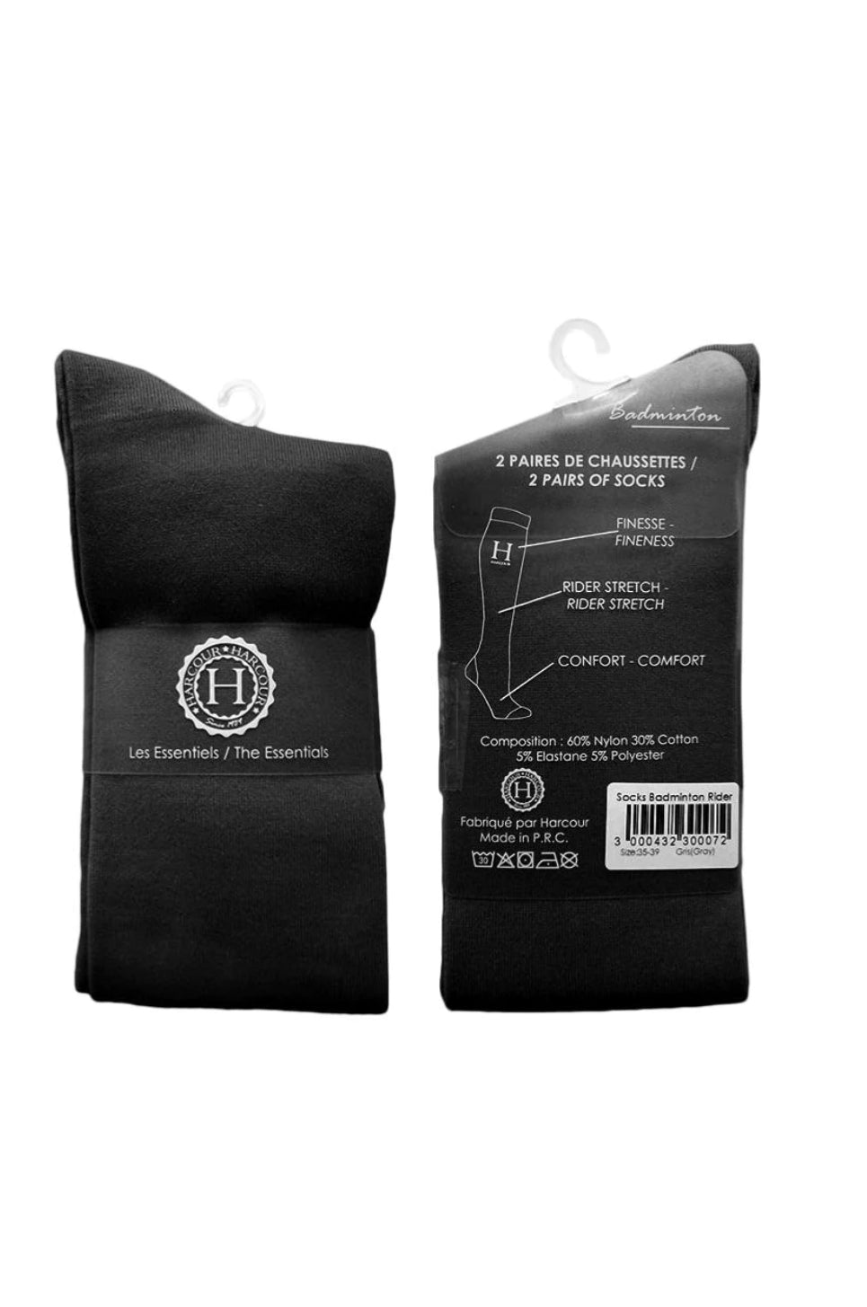 HARCOUR BADMINTON RIDER SOCKS - 2 PACK