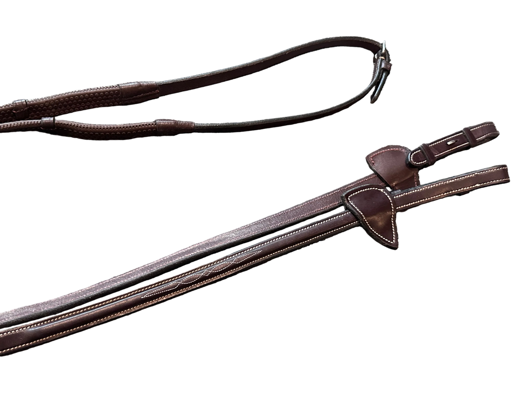 PRE-LOVED DY'ON FANCY STITCH RUBBER REINS WITH STOPS