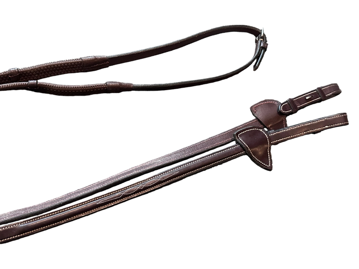 PRE-LOVED DY'ON FANCY STITCH RUBBER REINS WITH STOPS