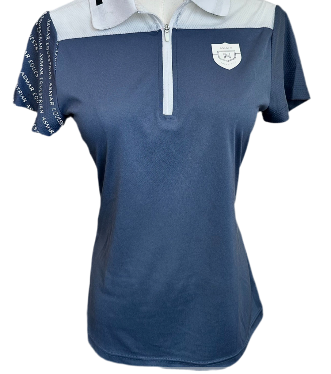 PRE-LOVED ASMAR EQUESTRIAN 1/4 ZIP SS POLO SHIRT