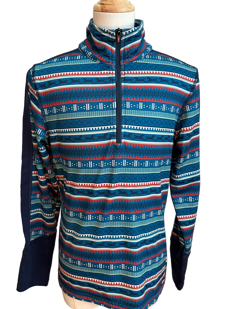 PRE-LOVED KIDS KERRITS RAIL SIDE QUARTER ZIP FLEECE TECH TOP