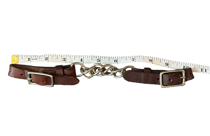 PRE-LOVED CURB CHAIN BROWN LEATHER ENDS