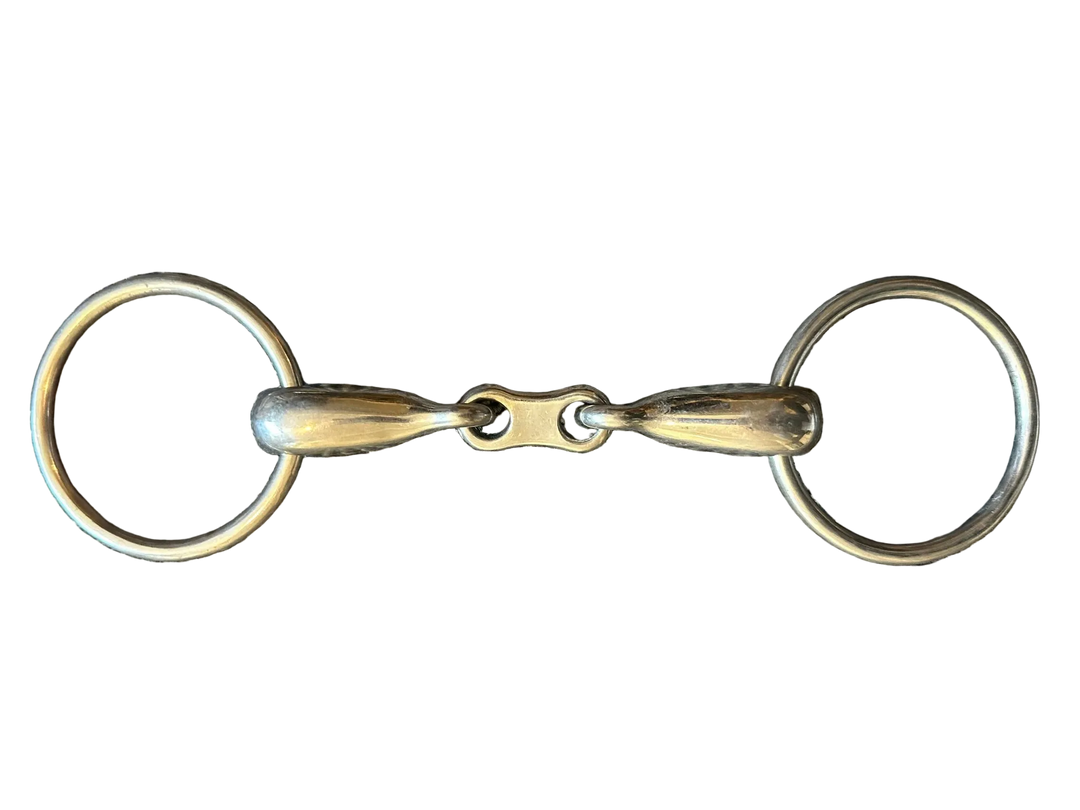 PRE-LOVED KORSTEEL THICK MOUTH FRENCH LINK LOOSE RING SNAFFLE BIT - 4.75”