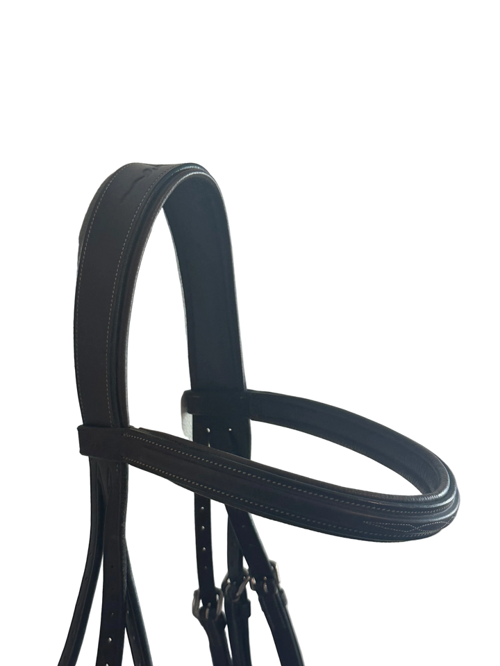 PRE-LOVED DY'ON WIDE FANCY STITCH HUNTER BRIDLE AND REINS