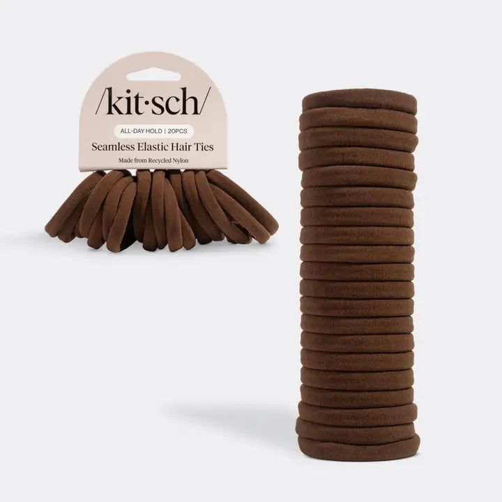 Kitsch Recycled Fabric Seamless Hair Elastics 20pc Set