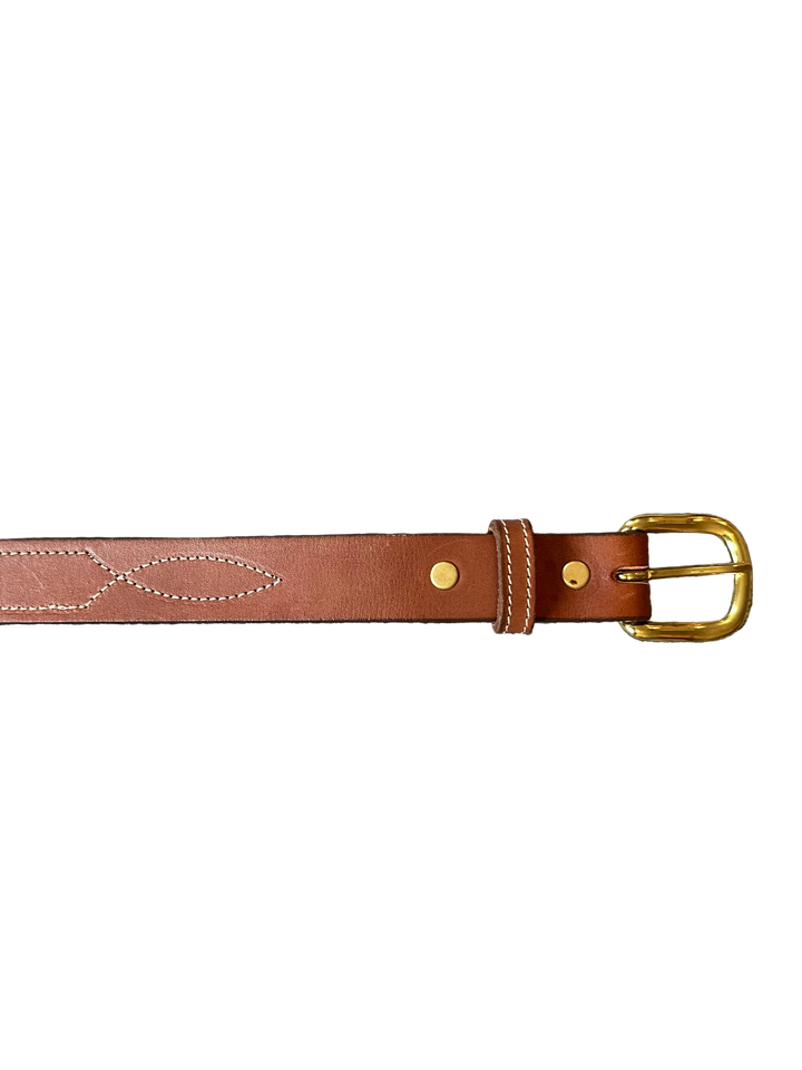 PRE-LOVED TORY ENGLISH BRIDLE LEATHER BELT - 36”