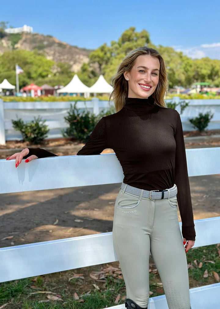 HARCOUR VENTI PERFORATED MOCK NECK