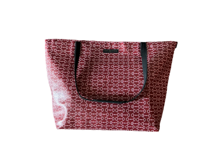 PRE-LOVED PAUL&LYDIA BURGUNDY BITS TOTE BAG