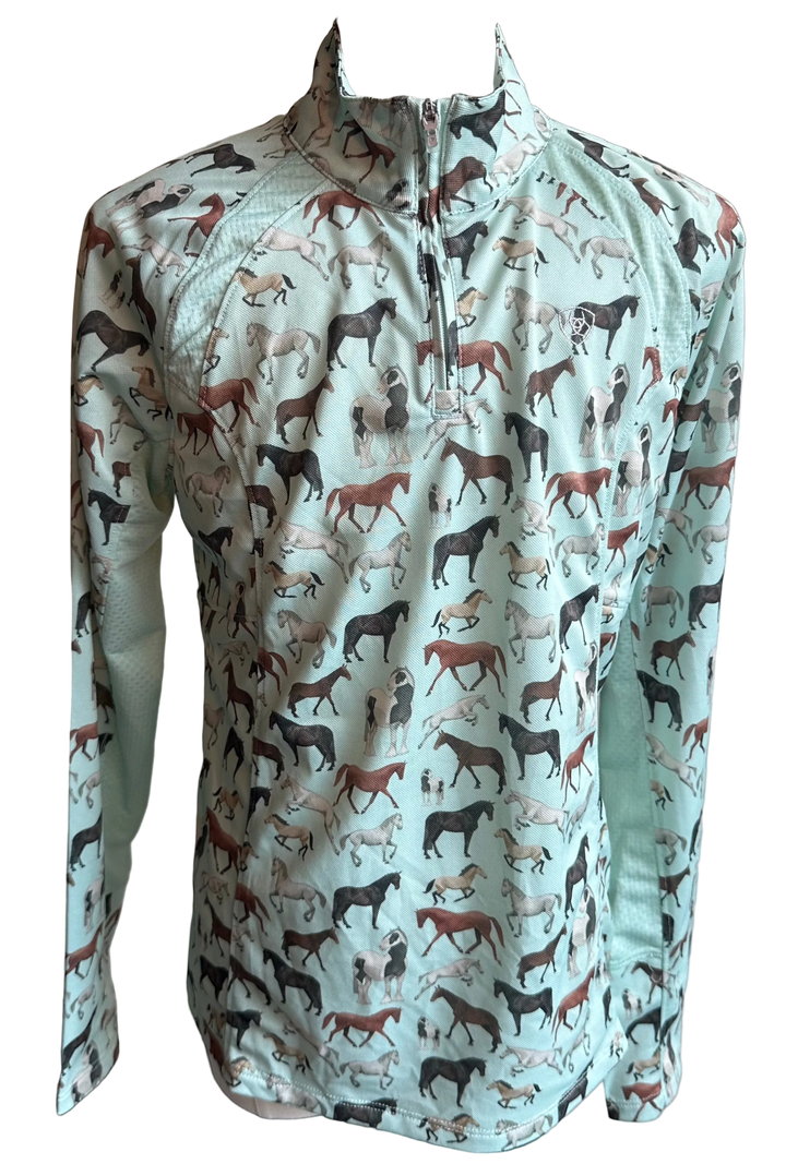 PRE-LOVED KIDS ARIAT SUNSTOPPER 1/4 ZIP BASELAYER