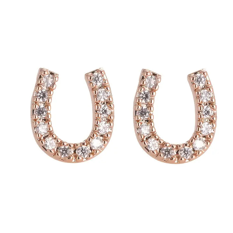 RHINESTONE HORSESHOE EARRINGS