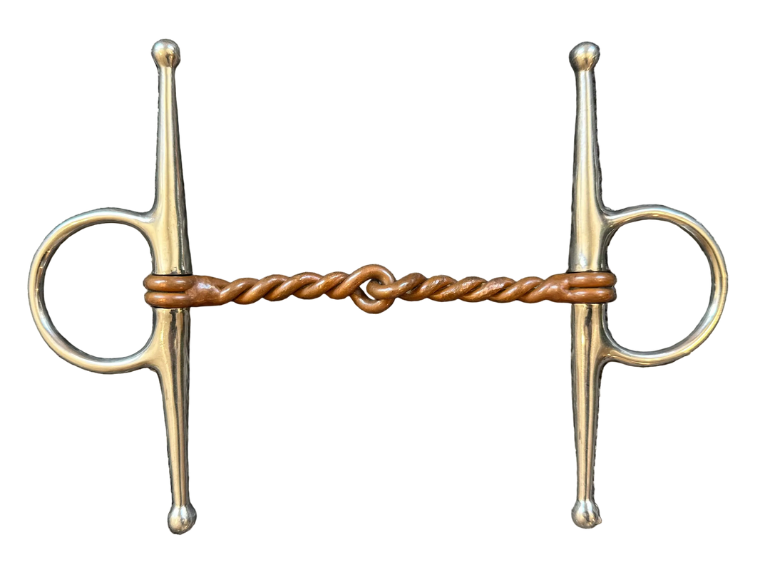 PRE-LOVED KORSTEEL FULL CHEEK COPPER SINGLE TWISTED WIRE SNAFFLE BIT - 5”