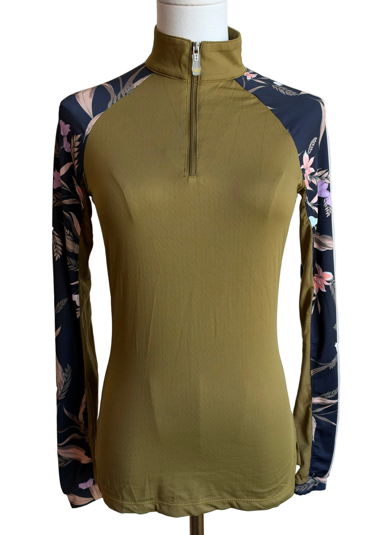 PRE-LOVED KASTEL 1/4 ZIP LONG SLEEVE SUN SHIRT - XS