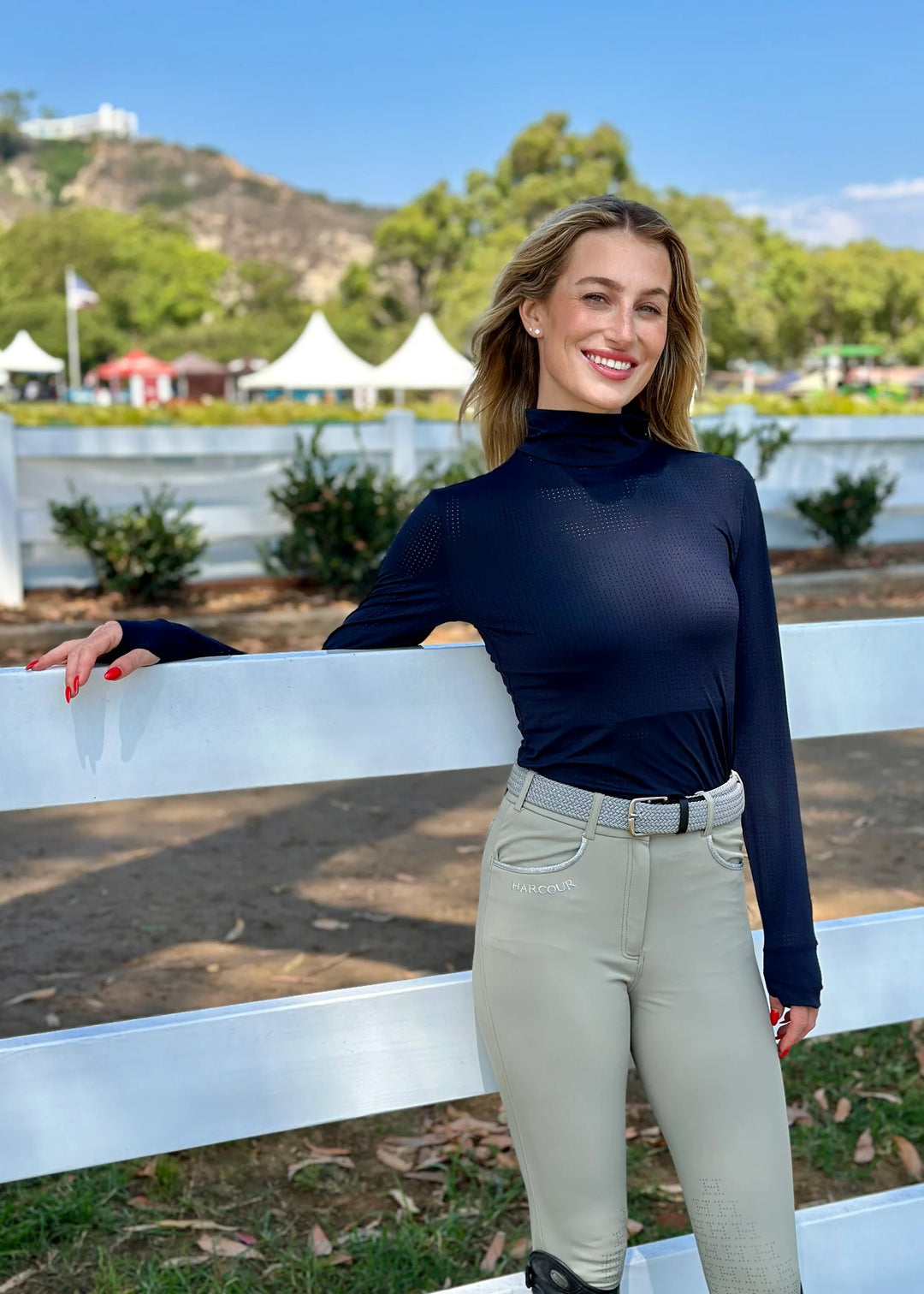 HARCOUR VENTI PERFORATED MOCK NECK