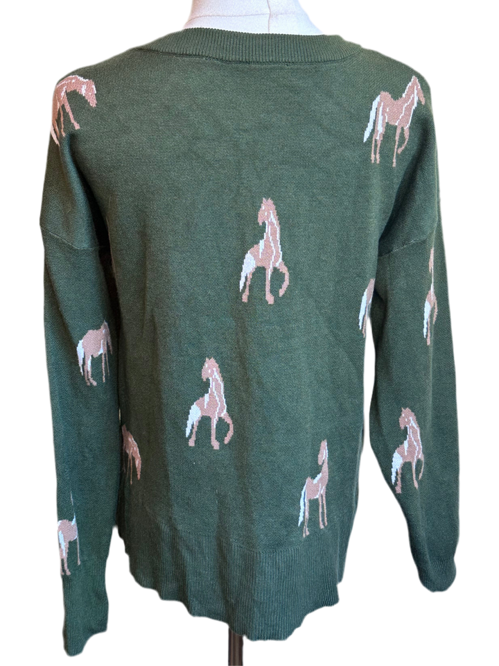 PRE-LOVED TAHARI HORSE CREWNECK SWEATER
