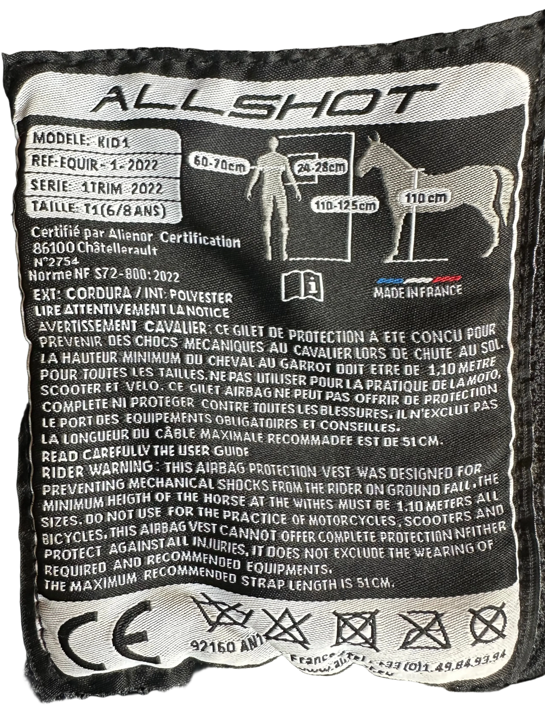 PRE-LOVED KIDS EQUILINE PROTECTIVE AIRBAG VEST