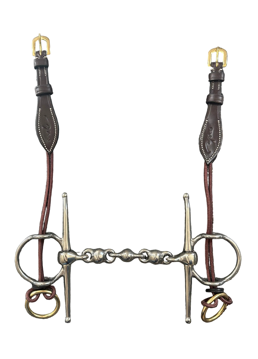 PRE-LOVED WATERFORD FULL CHEEK NELSON GAG BIT AND DY’ON NEW ENGLISH COLLECTION GAG CHEEKPIECES - 5.25”