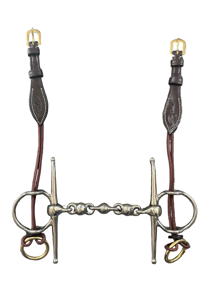 PRE-LOVED WATERFORD FULL CHEEK NELSON GAG BIT AND DY’ON NEW ENGLISH COLLECTION GAG CHEEKPIECES - 5.25”