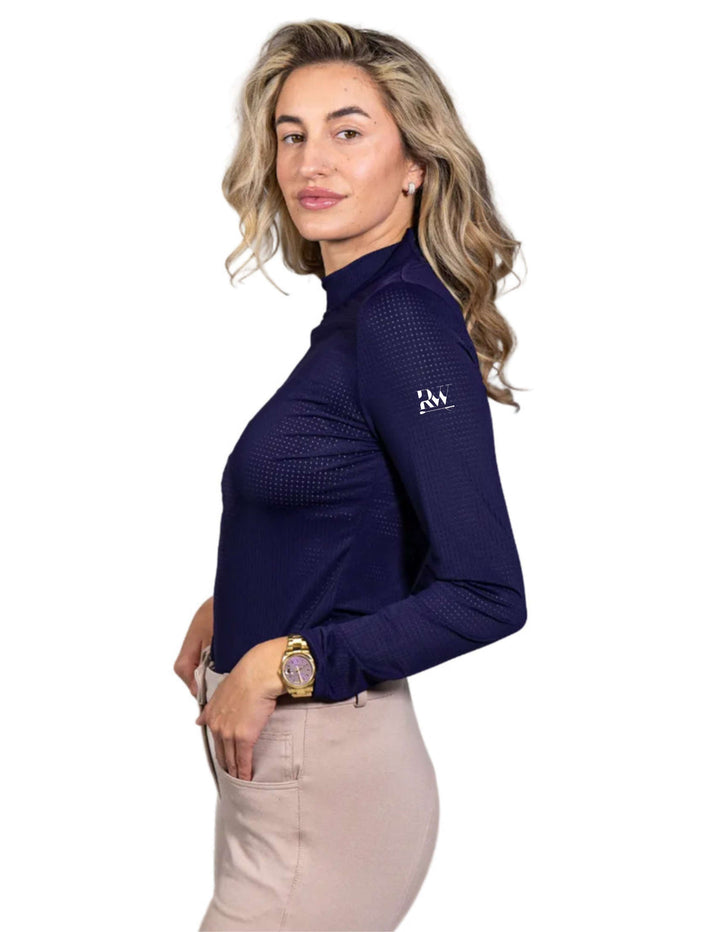 RIVER WOOD STABLES EQUISITE WOMENS LONG SLEEVE MOCK NECK SUNSHIRT