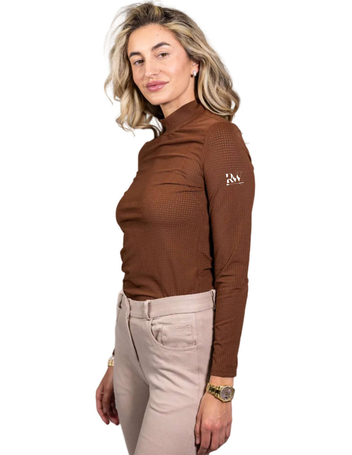 RIVER WOOD STABLES EQUISITE WOMENS LONG SLEEVE MOCK NECK SUNSHIRT