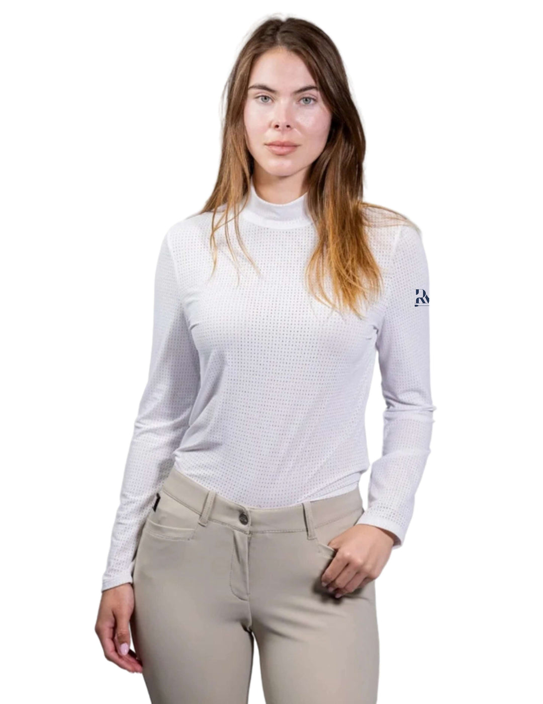 RIVER WOOD STABLES EQUISITE WOMENS LONG SLEEVE MOCK NECK SUNSHIRT
