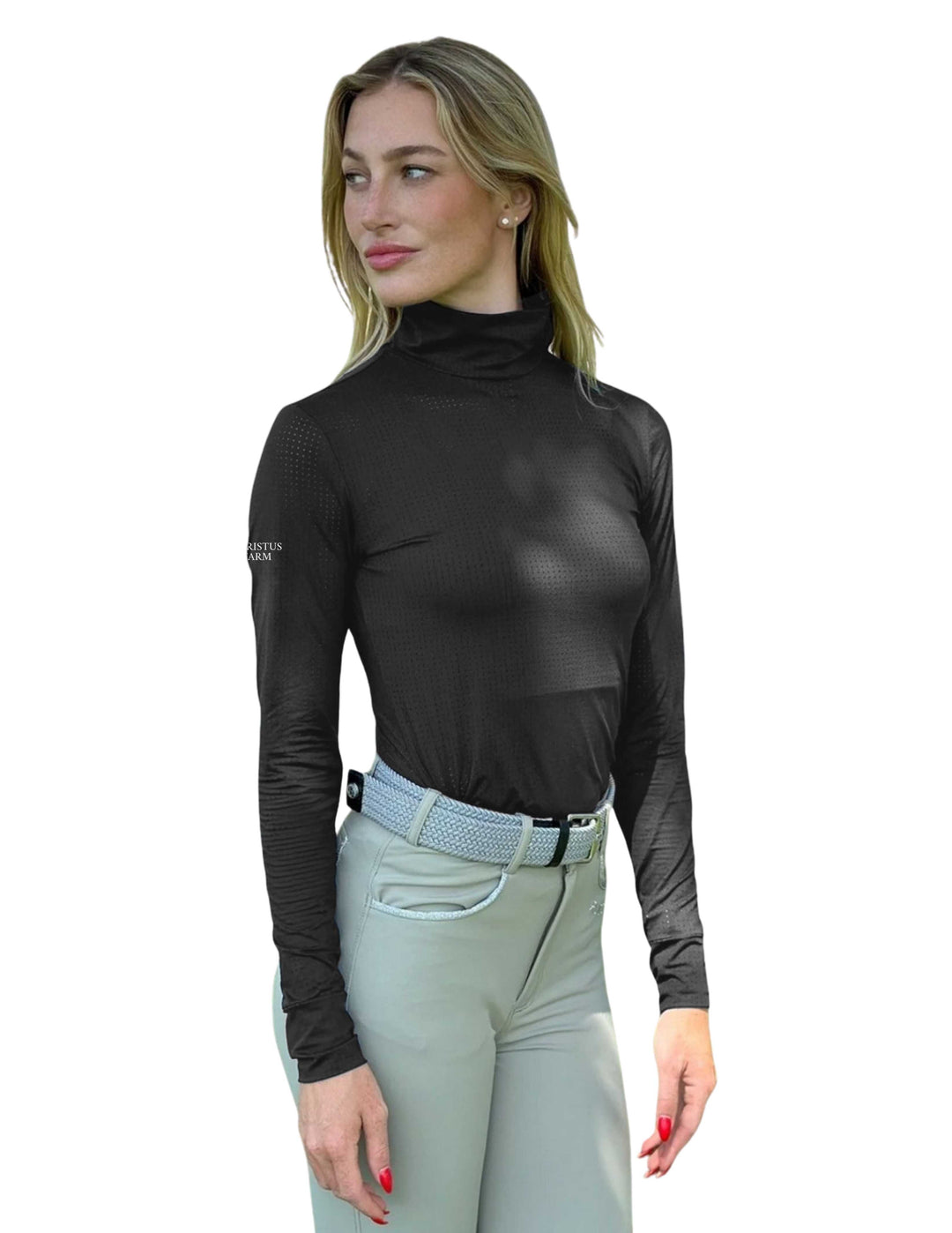 CHRISTUS FARM HARCOUR WOMENS LONG SLEEVE MOCK NECK SUNSHIRT