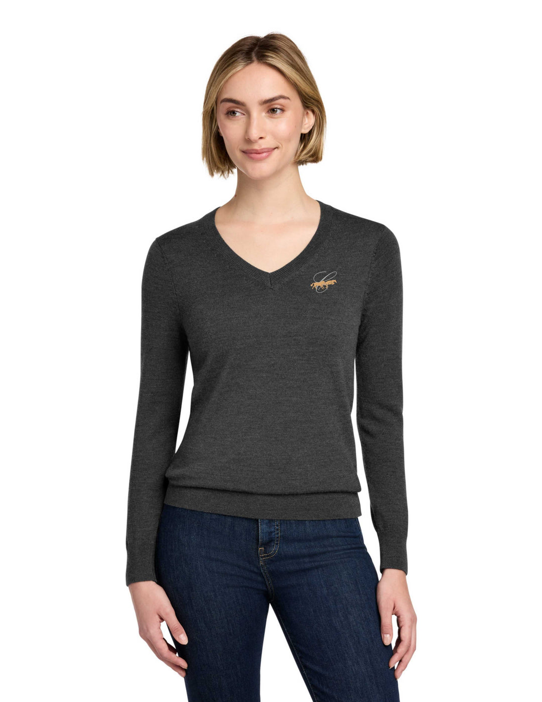 HUNTERVILLE CAVALLO BROOKS BROTHERS WOMENS MERINO V NECK SWEATER